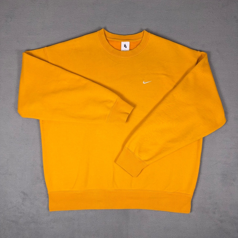 Nike Solo Swoosh Fleece Crewneck Sweatshirt University Gold Yellow DX1361 L‎